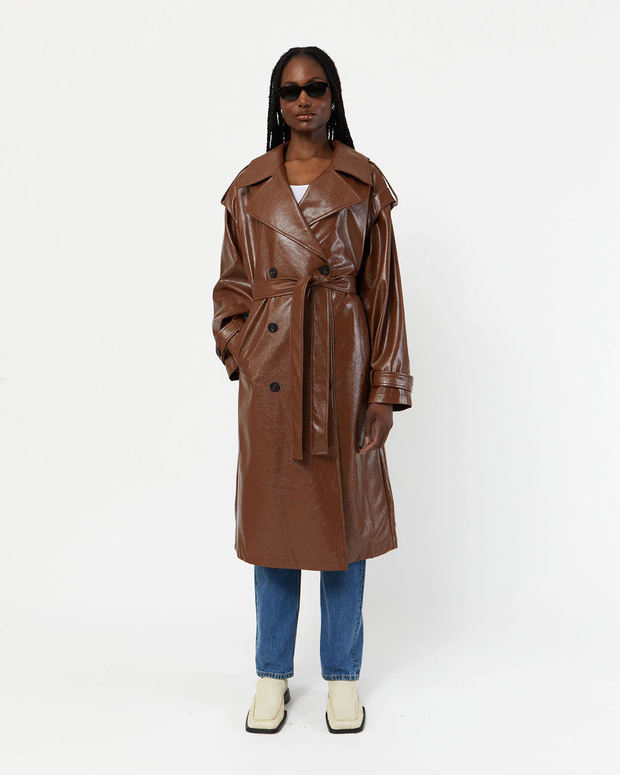 Isa Crinkle Trench Coat