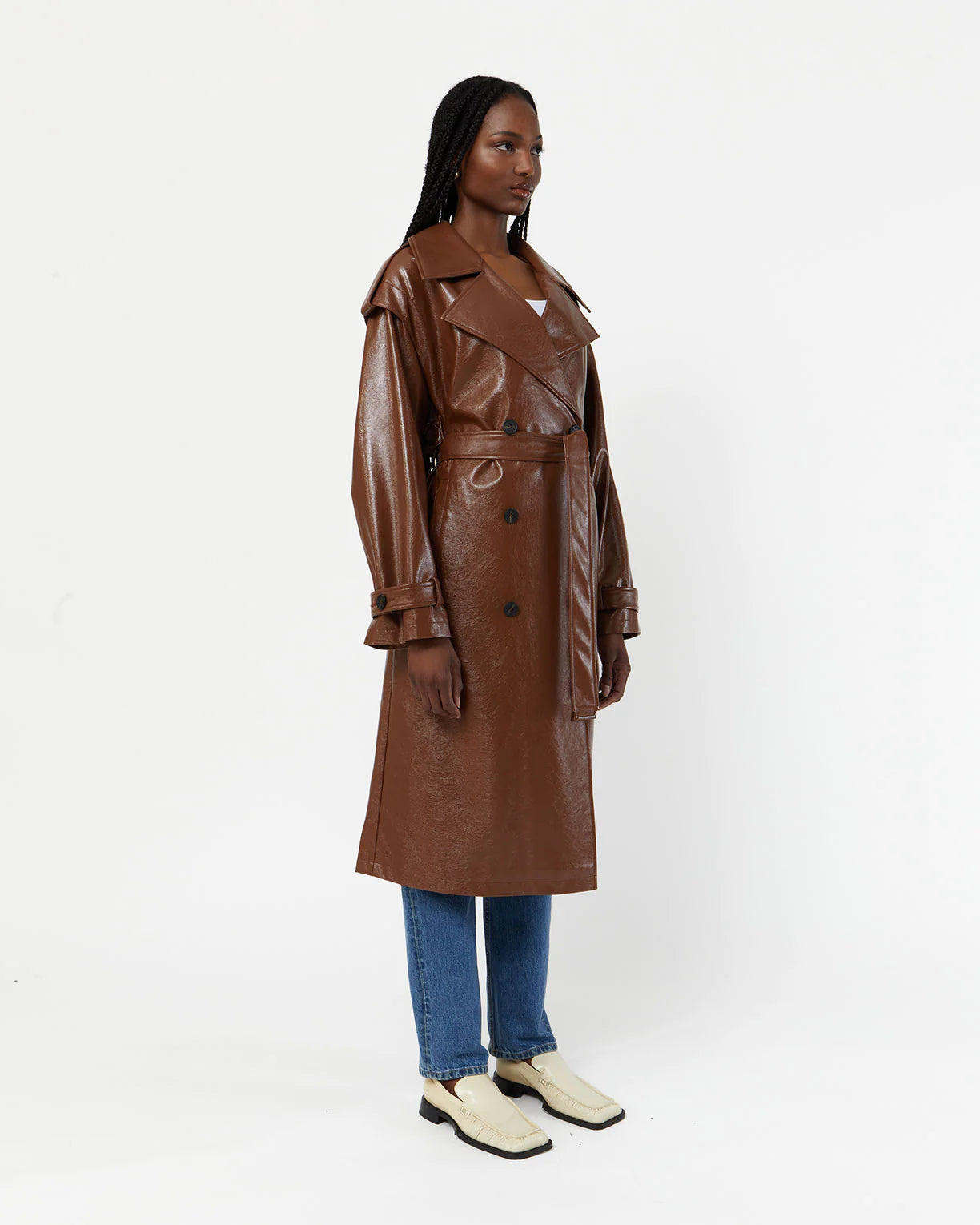 Isa Crinkle Trench Coat