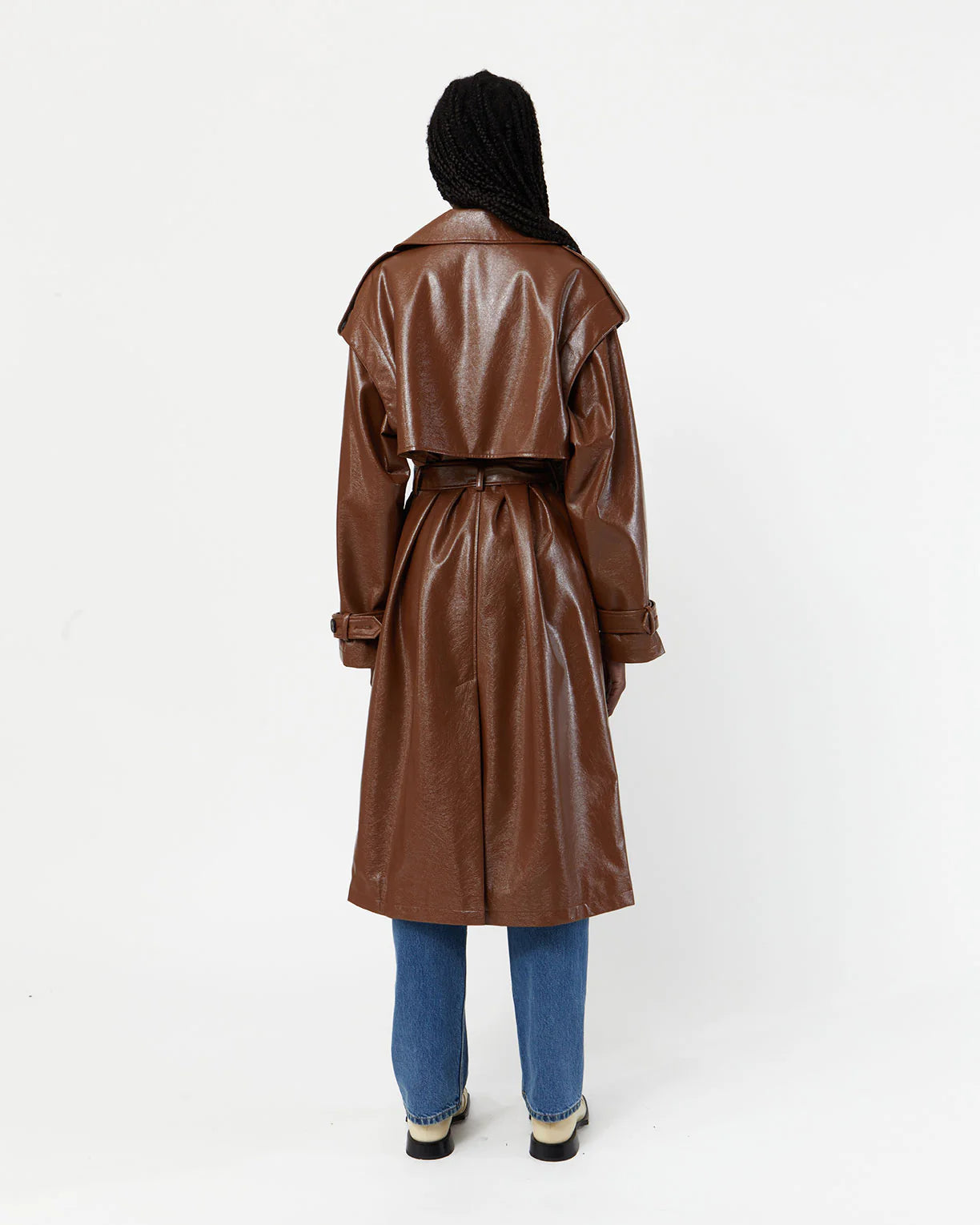 Isa Crinkle Trench Coat
