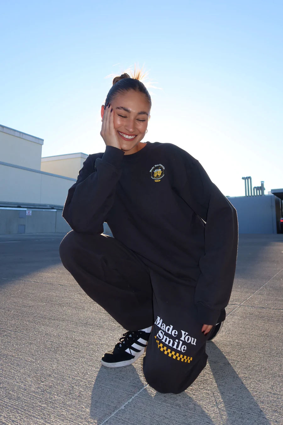 Made You Smile Jet Sweatpants