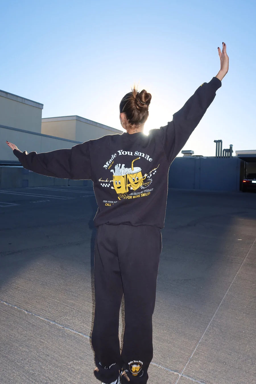 Made You Smile Jet Sweatpants