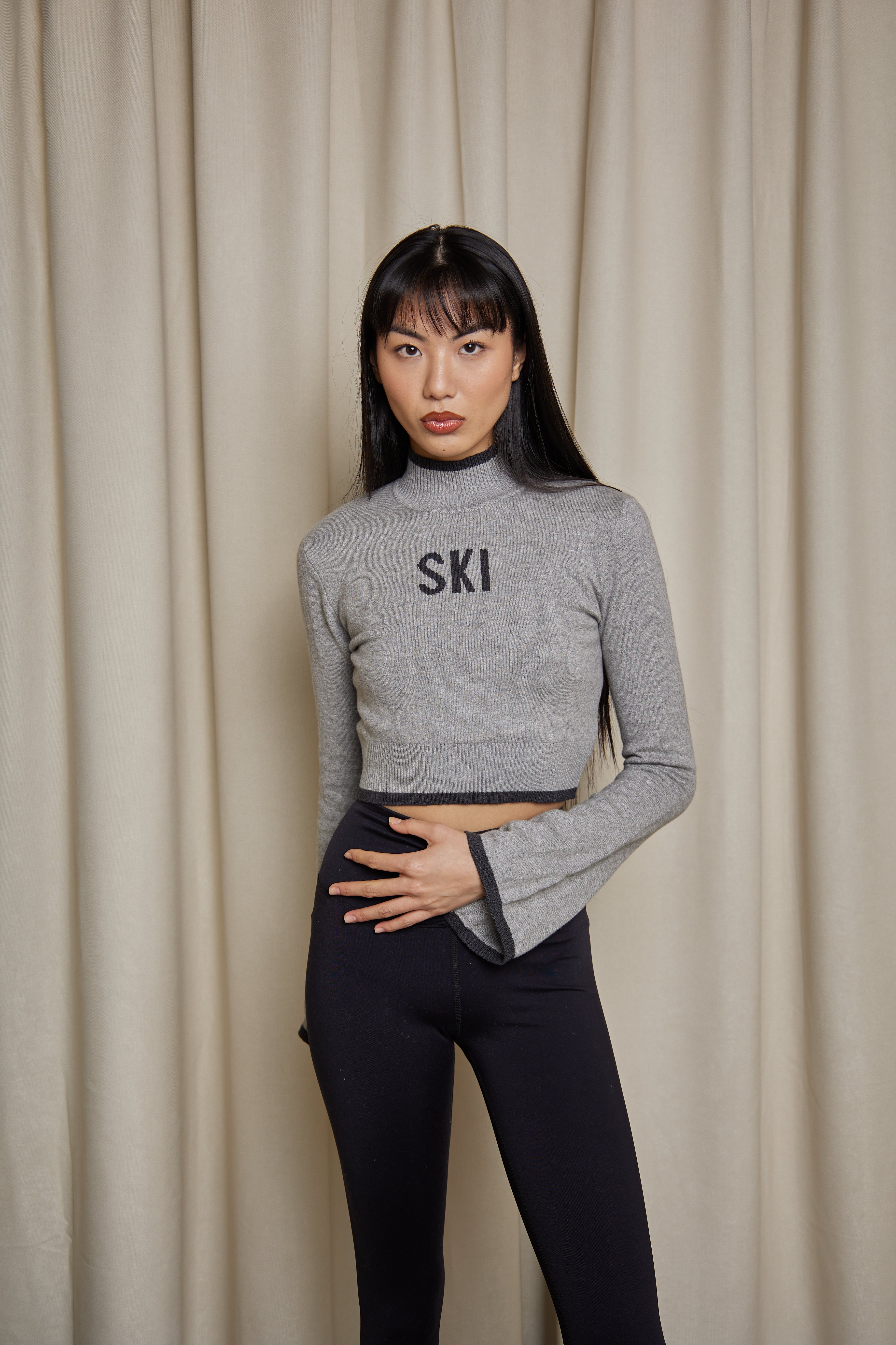 Ski Bell Sleeve Sweater Crop