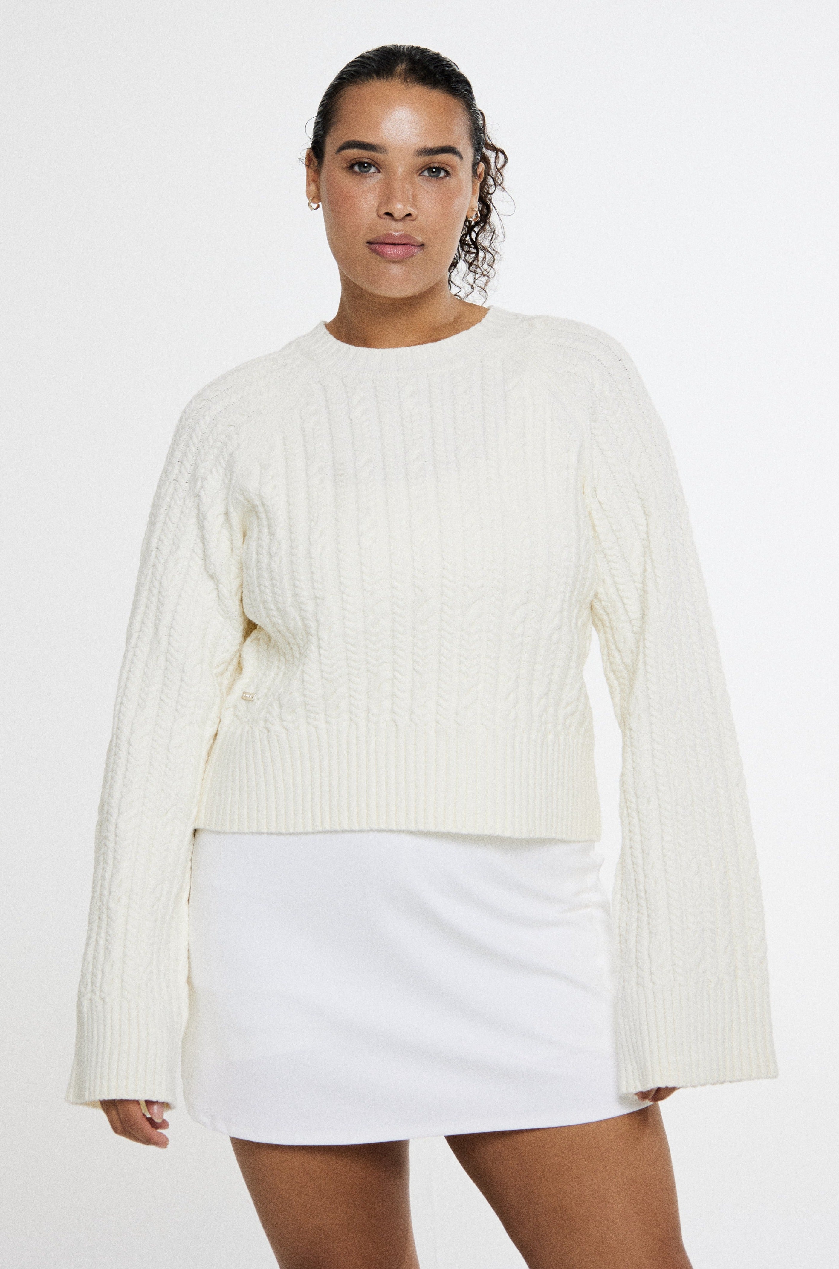 Blake Cable Knit Crewneck Sweater