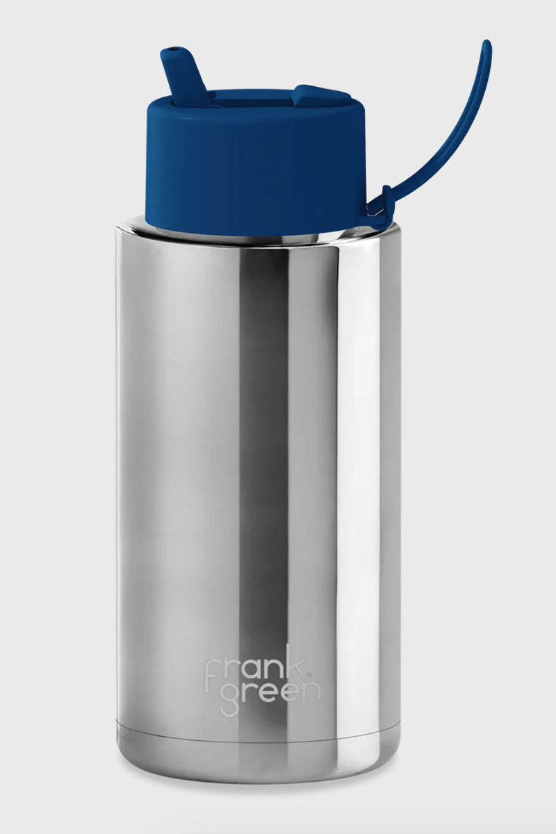 1L Ceramic Reusable Bottle with Flip Straw Lid